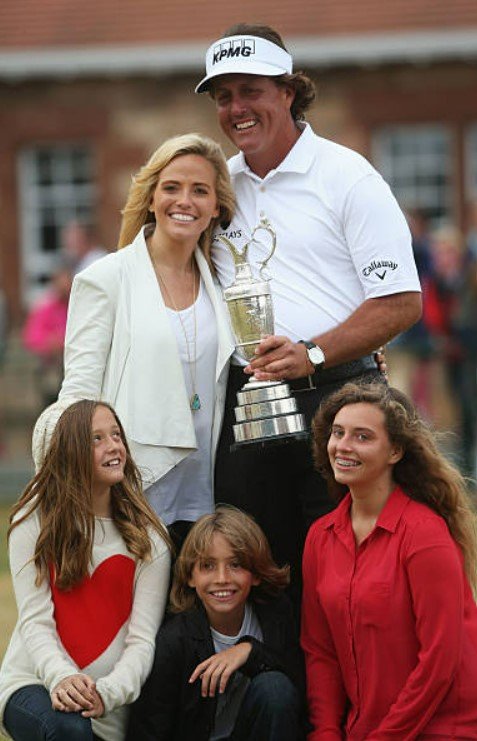 Amy Mickelson with her husband and kids