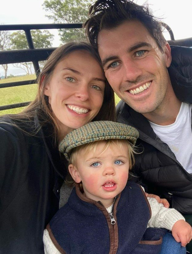 Becky Boston with her husband and son
