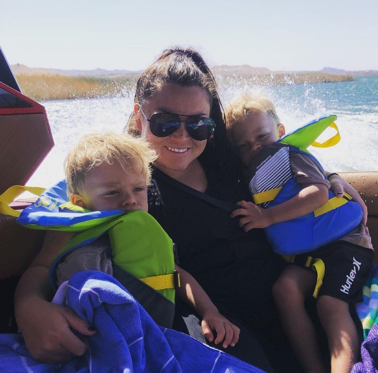 Taylor Fowler with her kids Maze and Ty