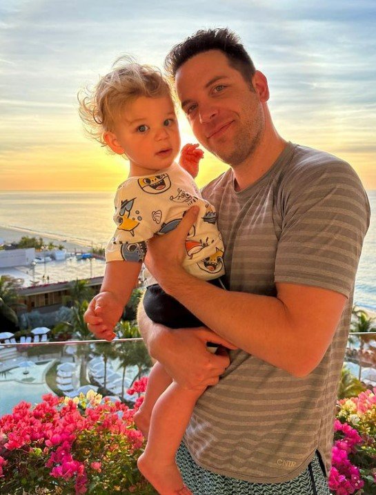 Adam Gottschalk with his son