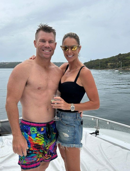 Candice Warner with her husband