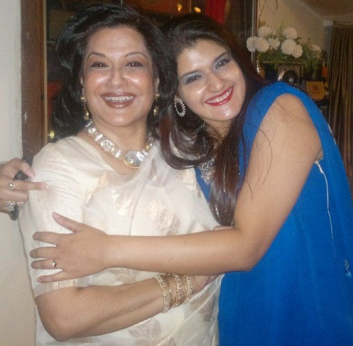 Megha Mukherjee with her mother