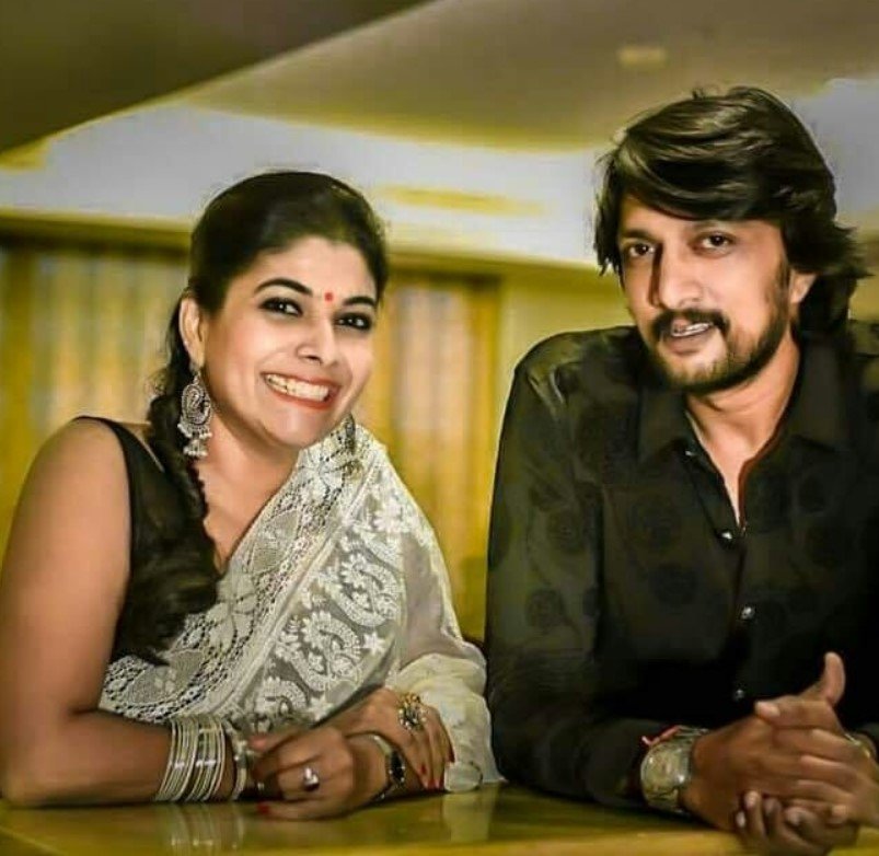 Priya Sudeep with her husband